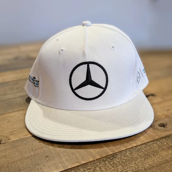 Mercedes AMG Petronas, Lewis Hamilton, F1, Monster, Flat Brim White Cap - Picture 1 of 8